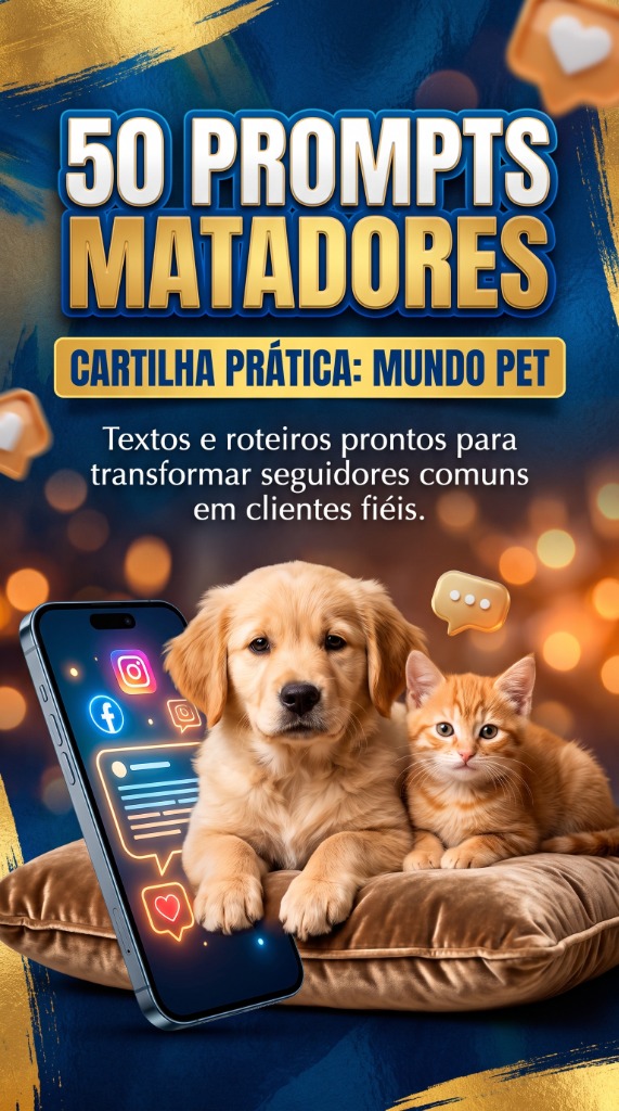 Capa do E-book 50 Prompts Matadores Mundo Pet